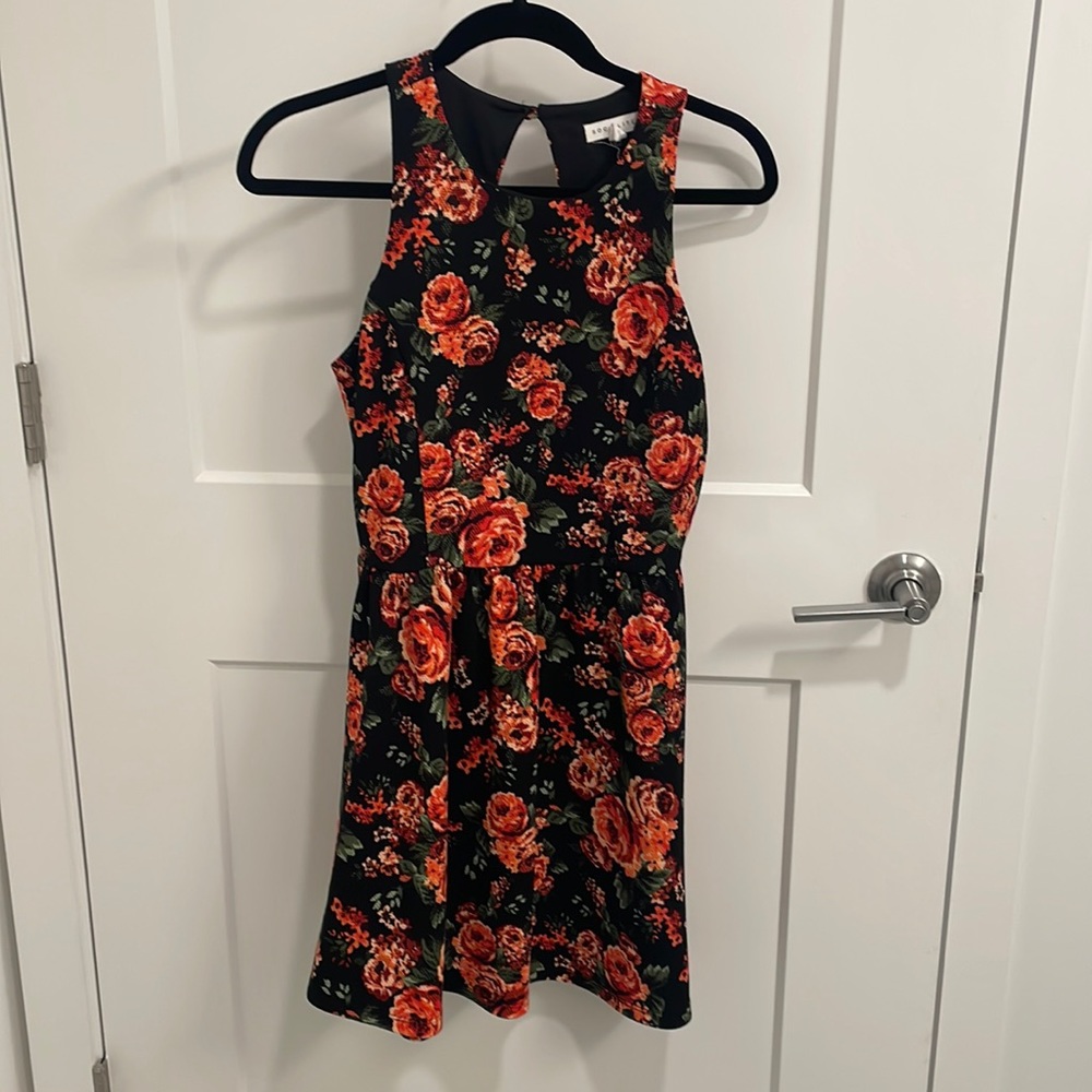 Black with Pink Flower Dress